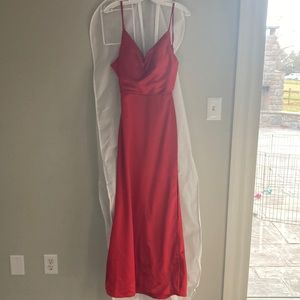 Red Satin Jovani Prom Dress 00